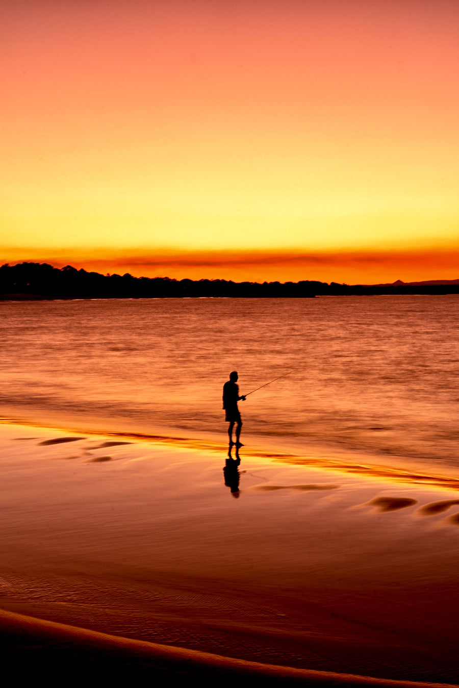 Sunset Fisherman, Main Beach, Noosa Heads